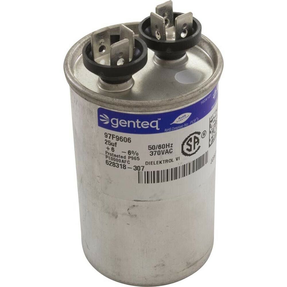 Genteq 25uF +/-6% Round Run Capacitor Replaces Waterway 319-0028 